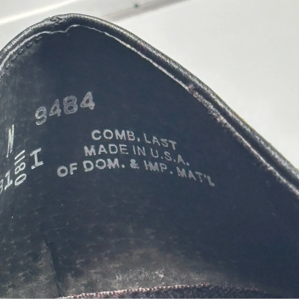 Munro American‎ Shoes Womens 10 N Pump Black Leather Casual Block Heels